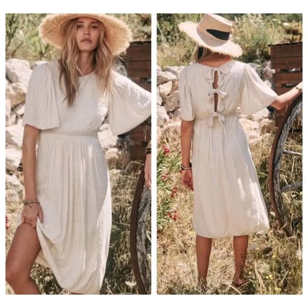 Sezane Emilia Dress Ecru Cream Size 36 US 4